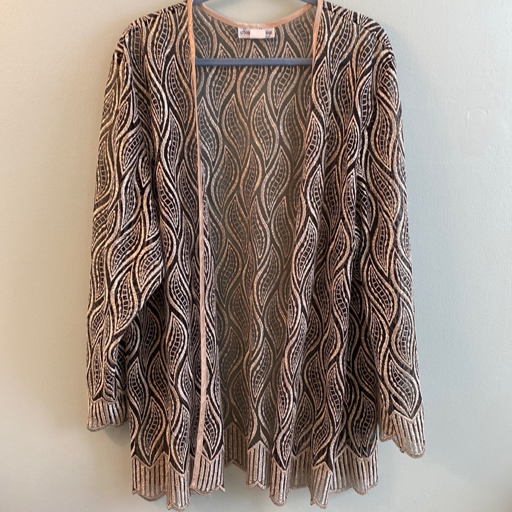 Hosanna Design sheer black- gold metallic jacket